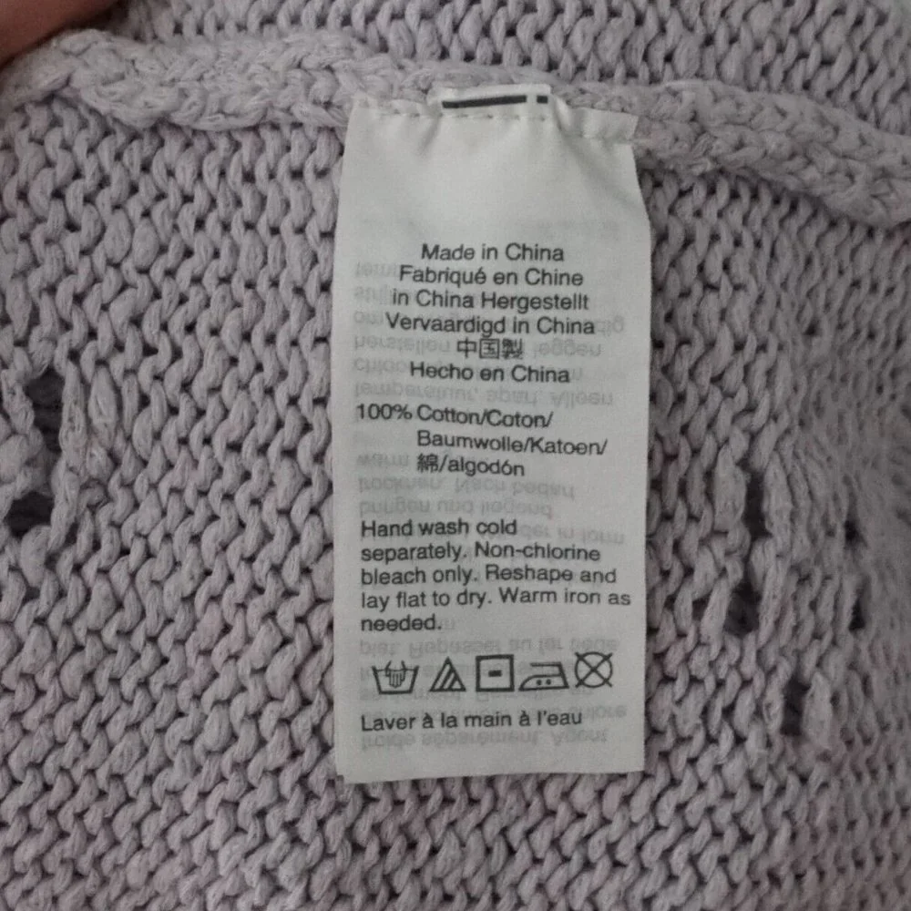 Last Chance!!  MADEWELL Womens Light Purple Crewneck Eyelet Sweater Size Large - Picture 5 of 5